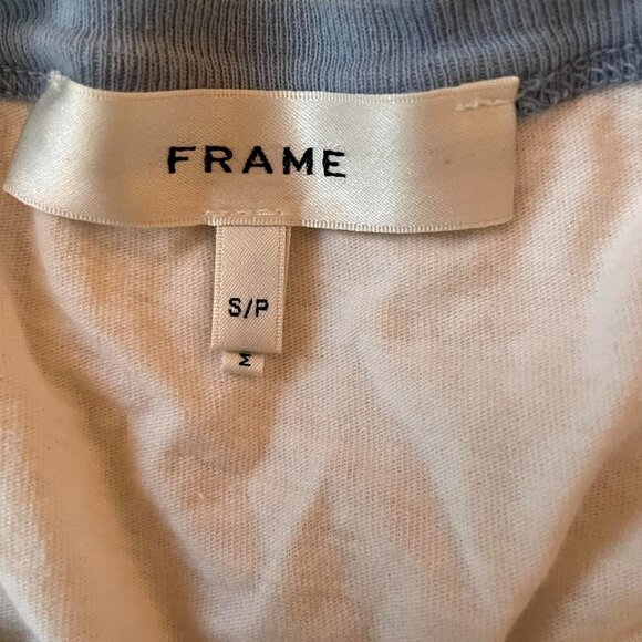 Frame Long Sleeve Raglan Tee in Sky Blue Multi | Women’s Size Small - Picture 4 of 5